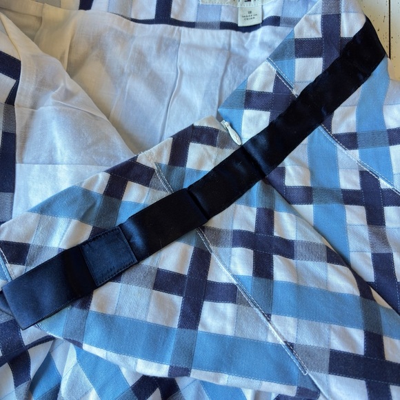 Tommy Hilfiger Blue Plaid Crisscross Flare Skirt Y2K Preppy | Medium - Picture 10 of 16